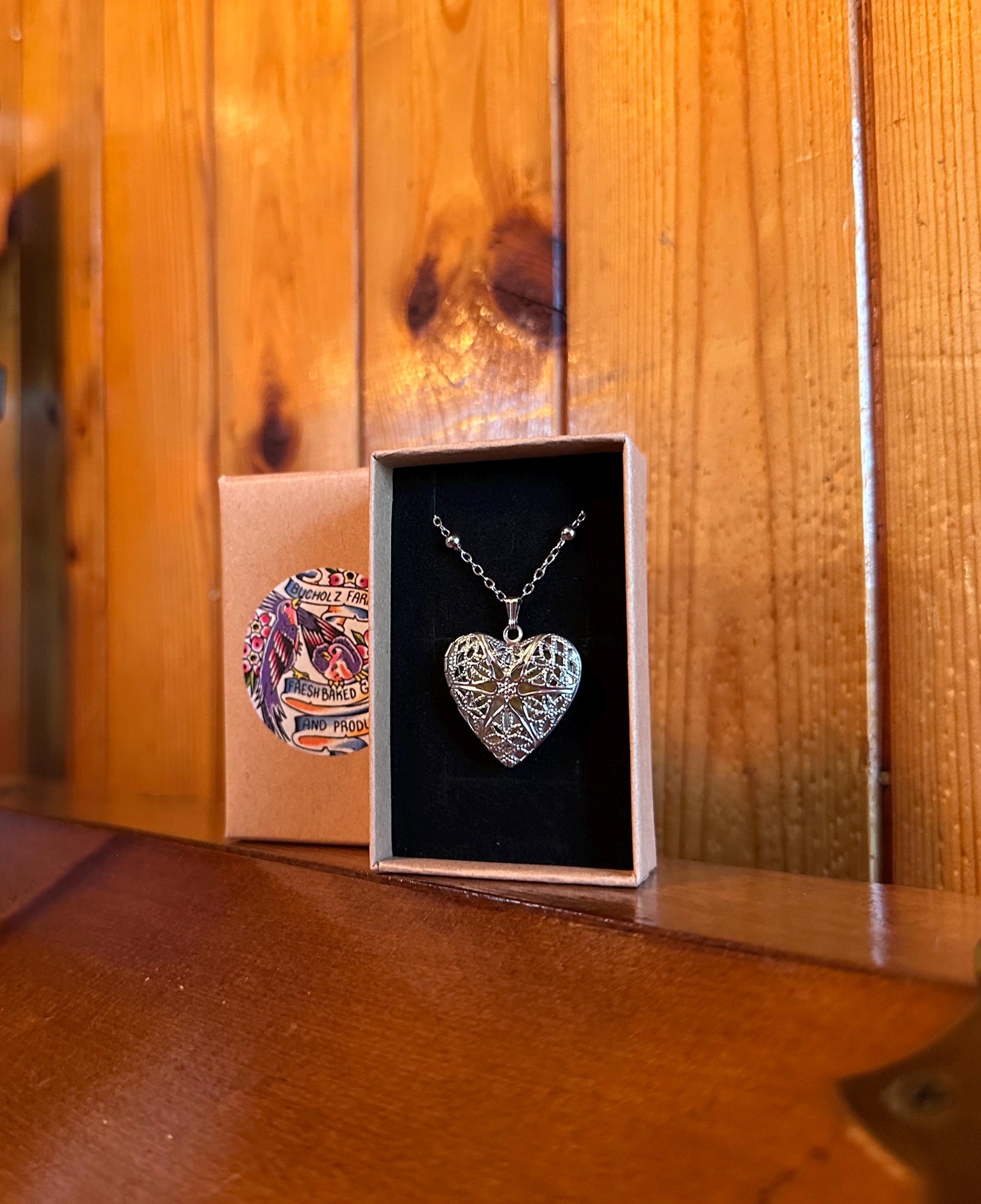 Yellow Aventurine Starburst Heart Locket Necklace