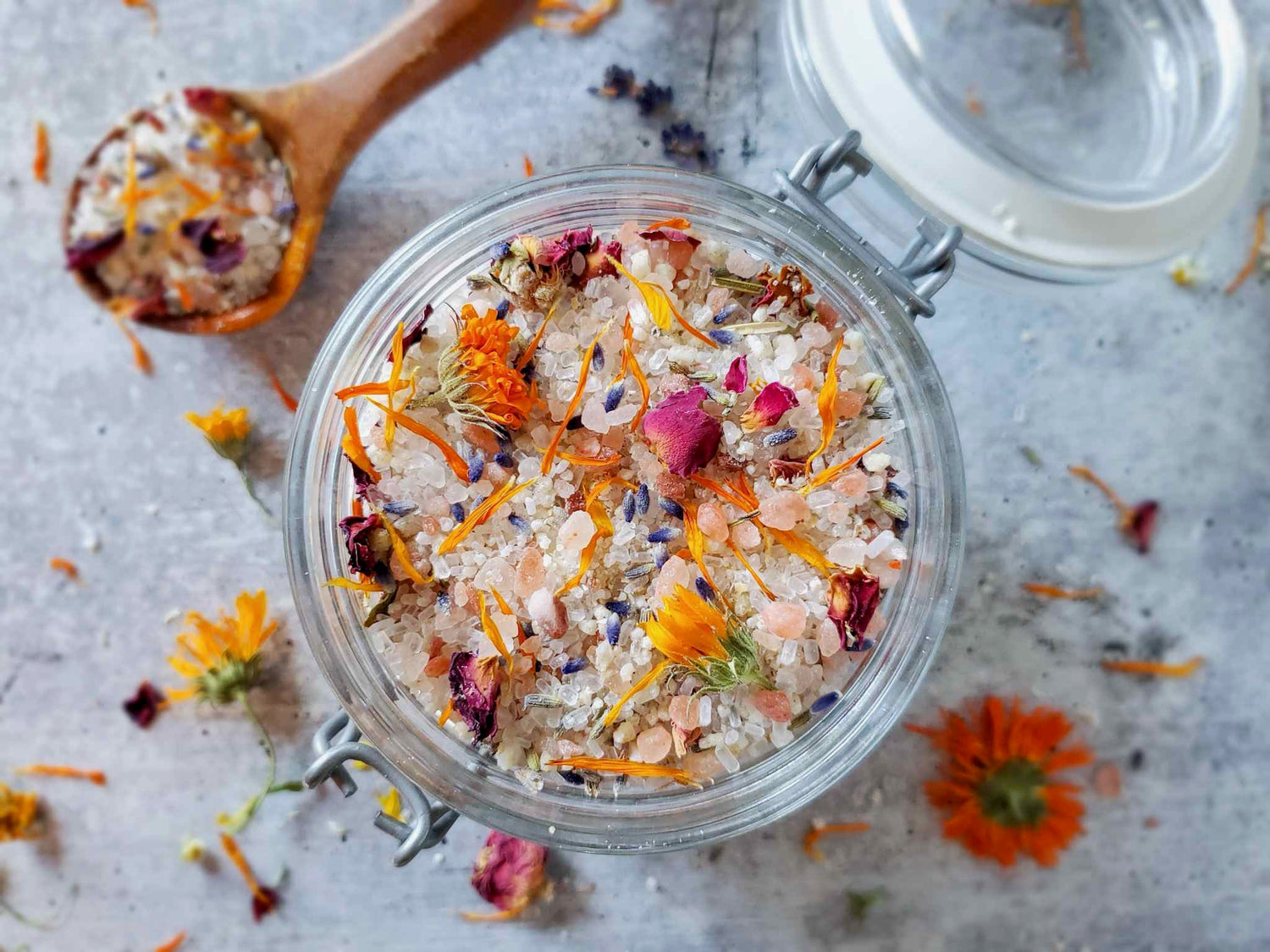 Spelled Herbal Bath Salt Blends