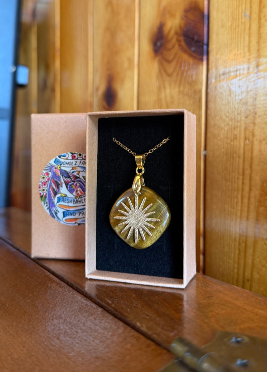 Tigers Eye & Golden Sun - Solar Plexus Chakra Necklace
