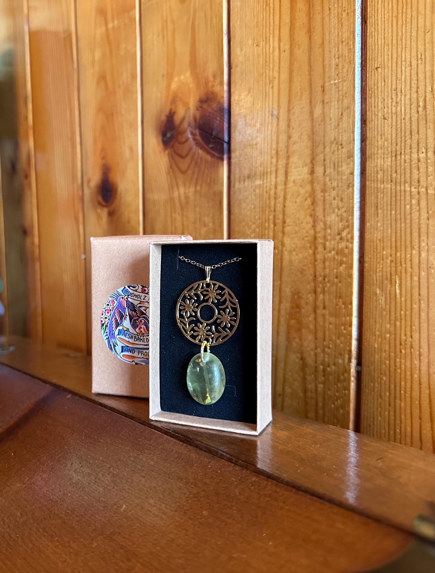 Citrine Flower Medallion Necklace