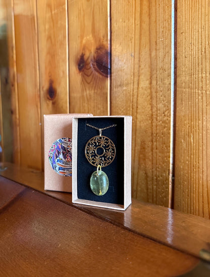 Citrine Flower Medallion Necklace
