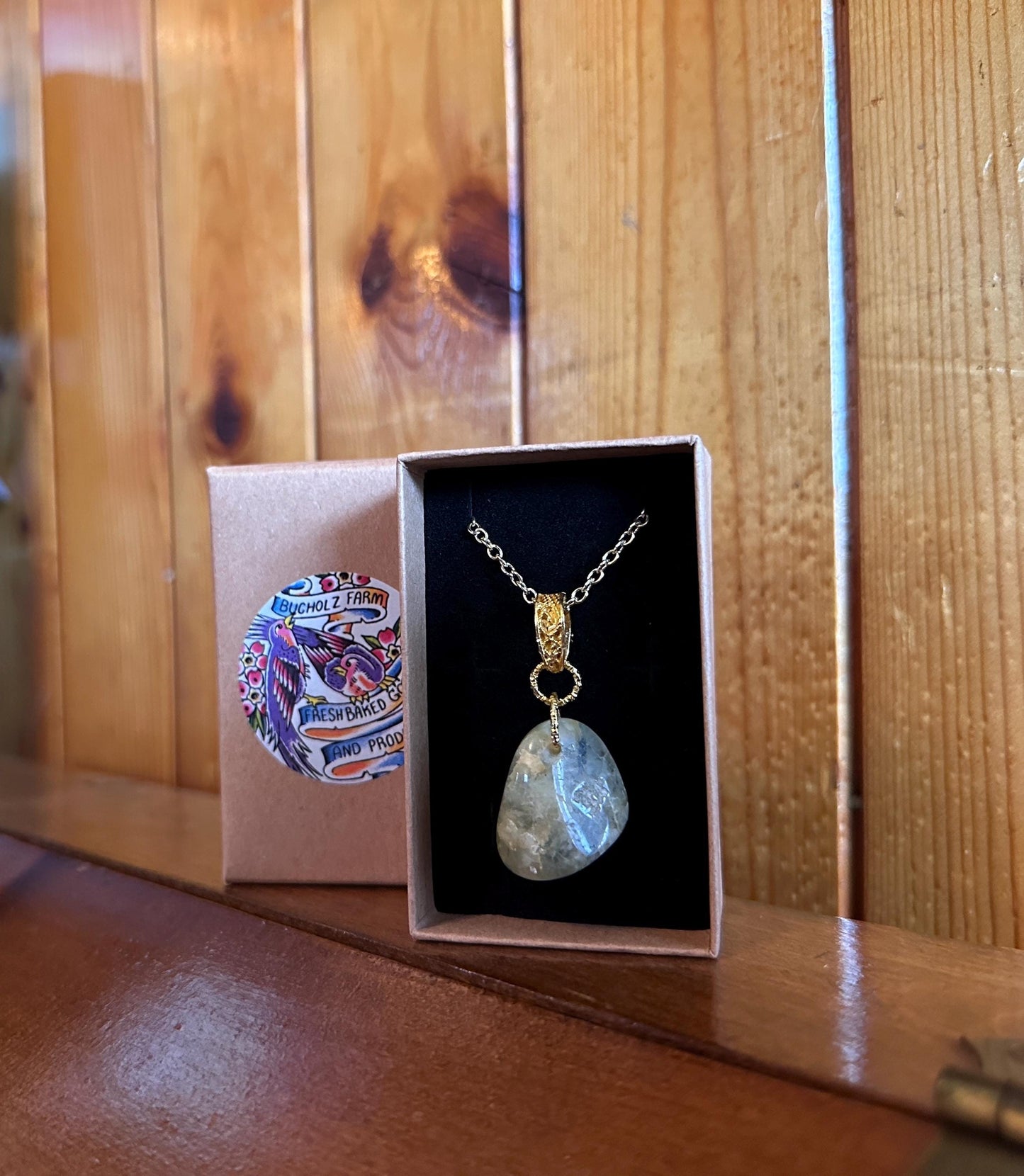 Prehnite Cabochon Healing Necklace