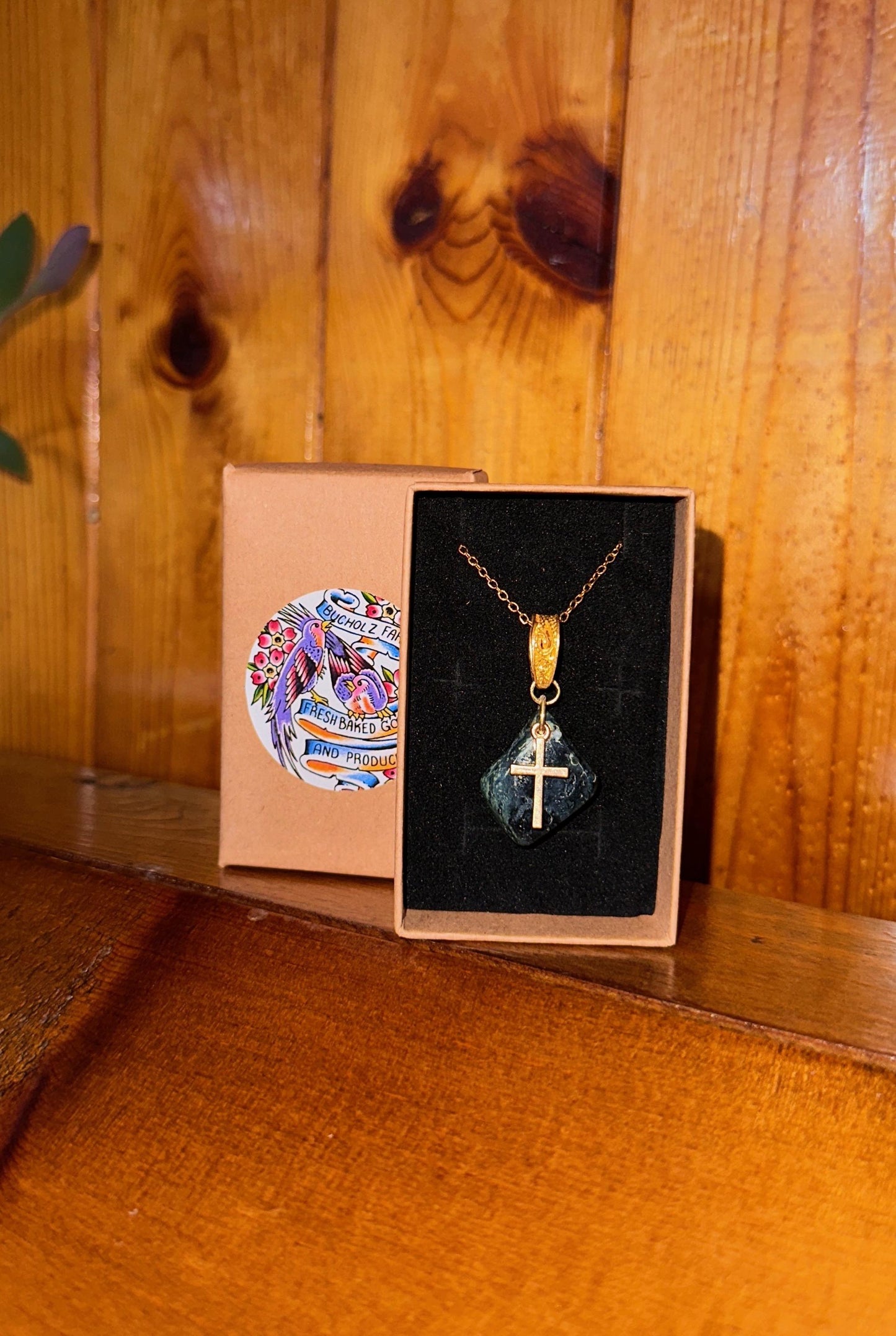 Blue Ocean Jasper & Cross Inner Peace Necklace