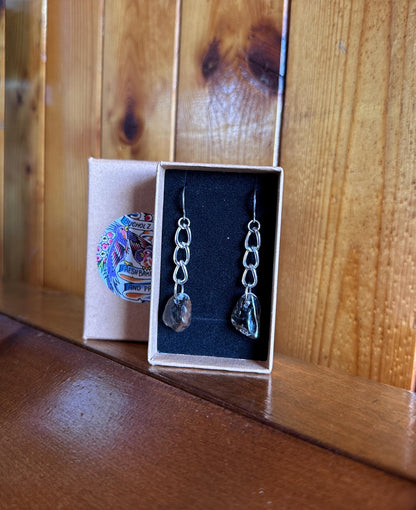 Smoky Quartz Chained Earrings