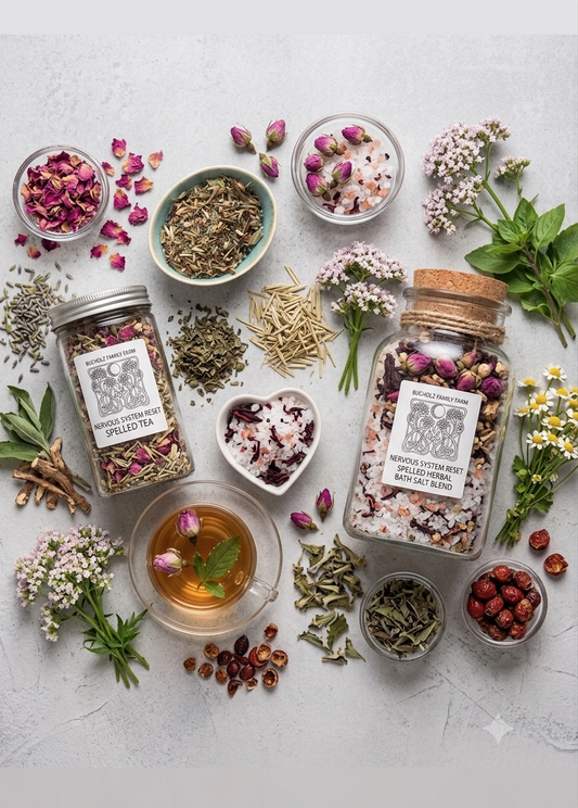 Nervous System Reset Spelled Herbal Bath Salt Blend