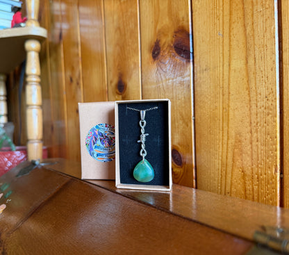 Prehnite Barbed Wire Necklace