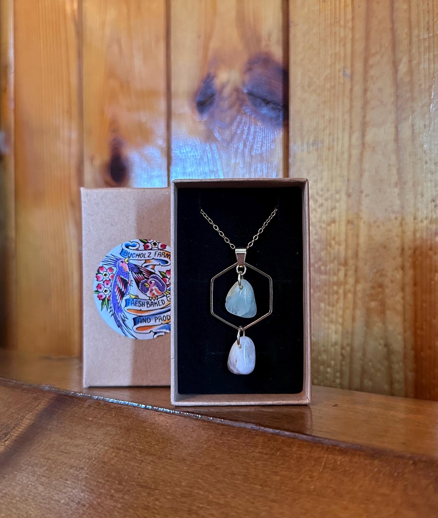 Prehnite & Chevron Amethyst Necklace