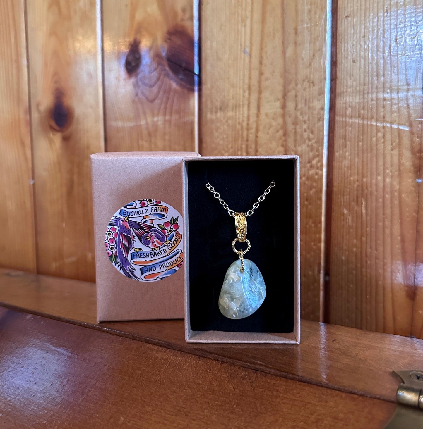 Prehnite Cabochon Healing Necklace