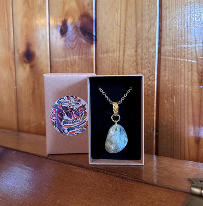 Prehnite Cabochon Healing Necklace
