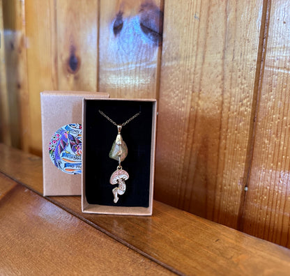 Unakite & Mushroom Woman Necklace
