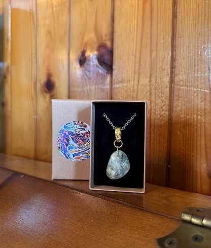 Prehnite Cabochon Healing Necklace