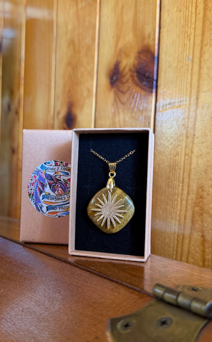 Tigers Eye & Golden Sun - Solar Plexus Chakra Necklace