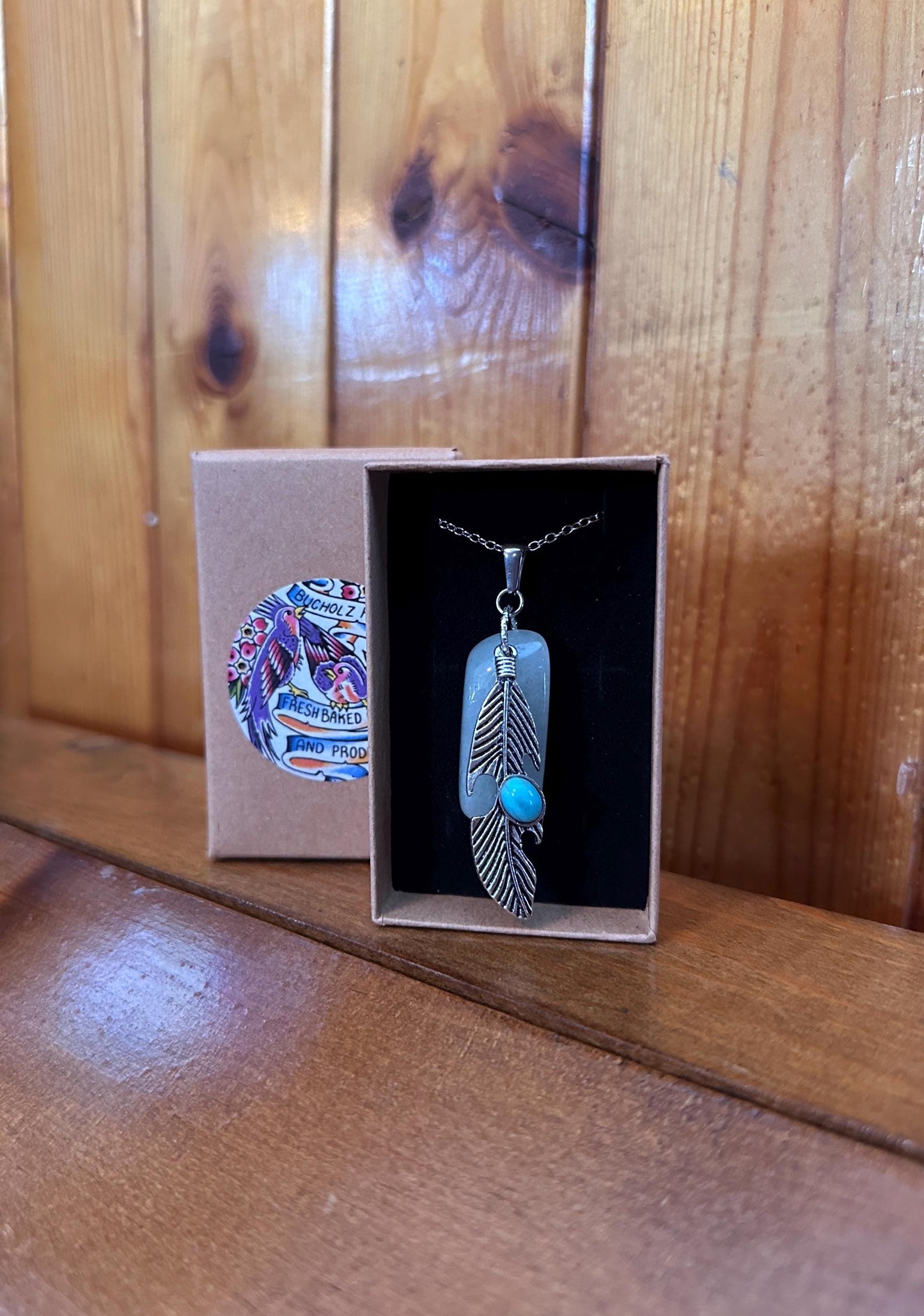 Burmese Jadeite & Feather Necklace