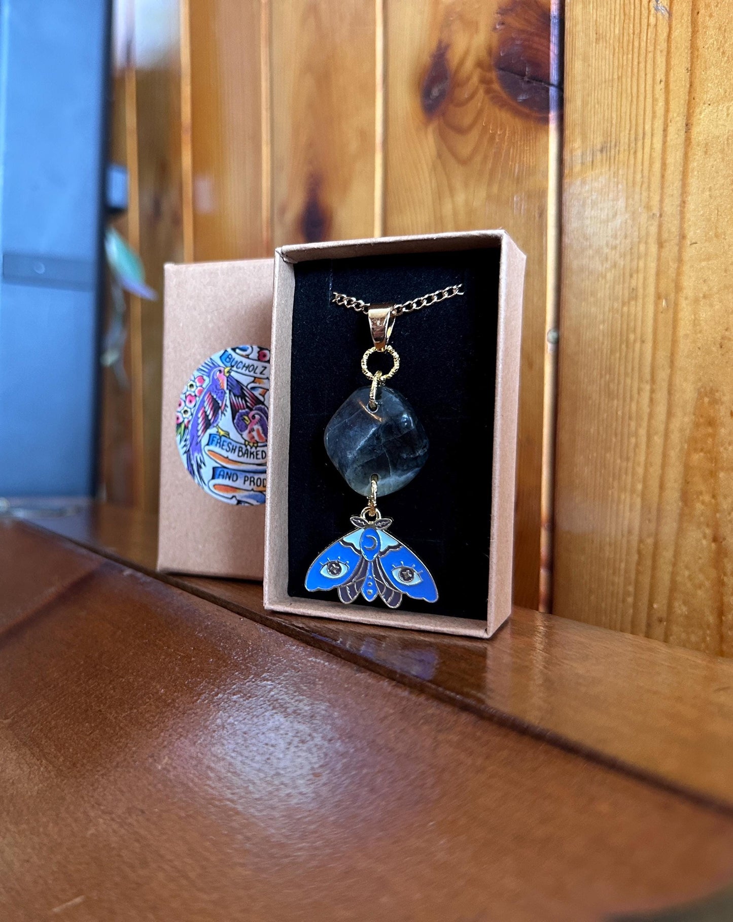Labradorite & Lunar Moth Transformation Necklace