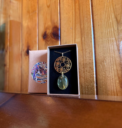 Citrine Flower Medallion Necklace