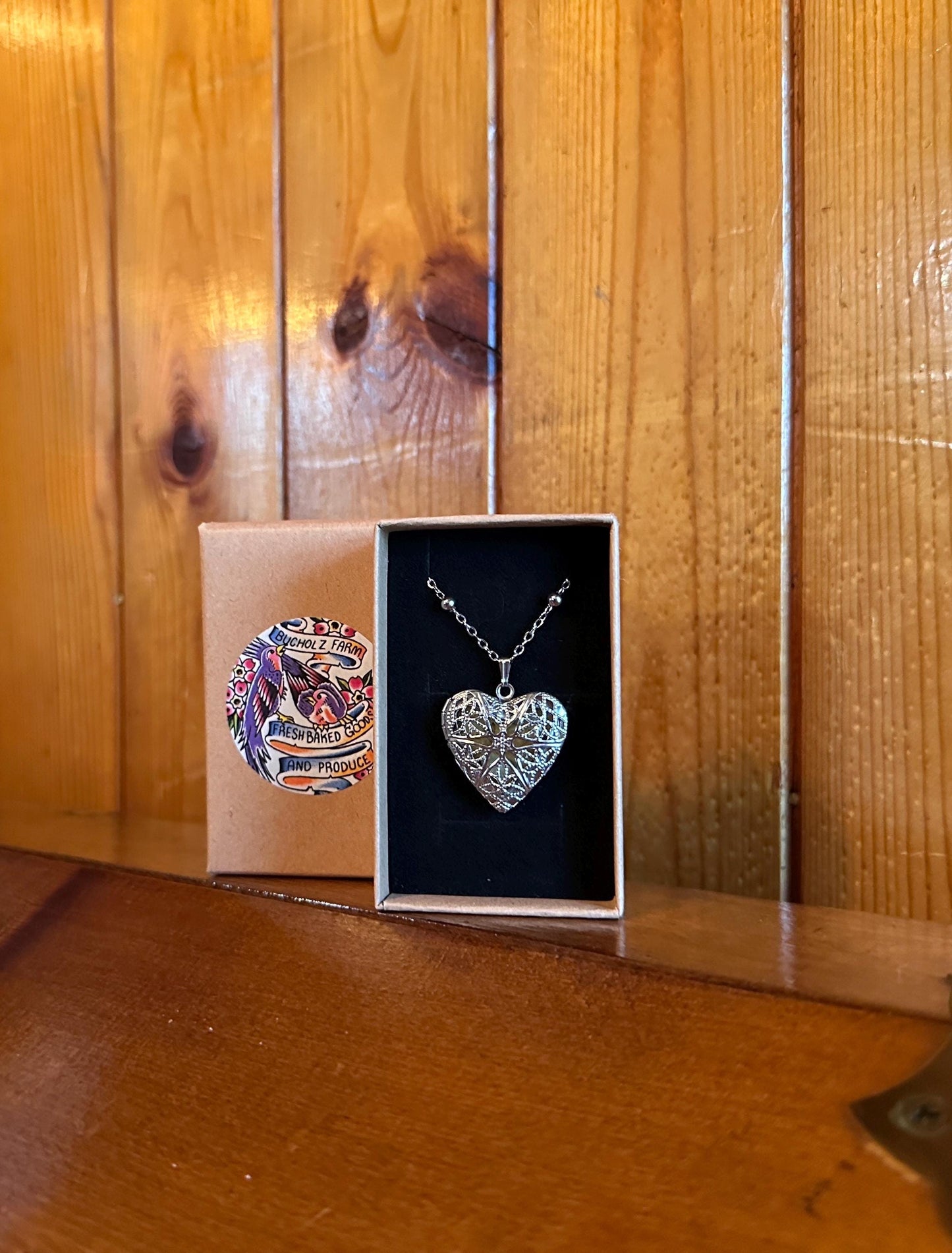 Yellow Aventurine Starburst Heart Locket Necklace