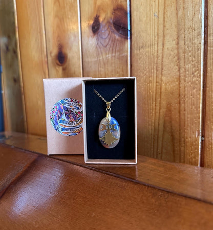 Sunset Sodalite & Triple Moon Goddess Necklace