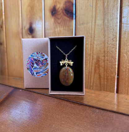 Lavic Jasper Nurturing Bow Necklace