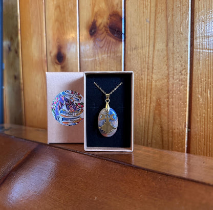 Sunset Sodalite & Triple Moon Goddess Necklace