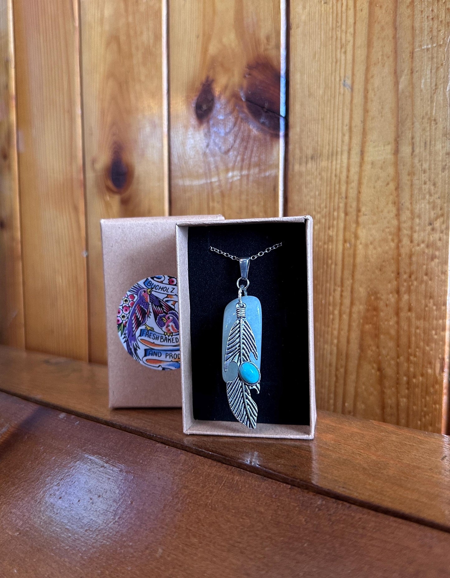 Burmese Jadeite & Feather Necklace