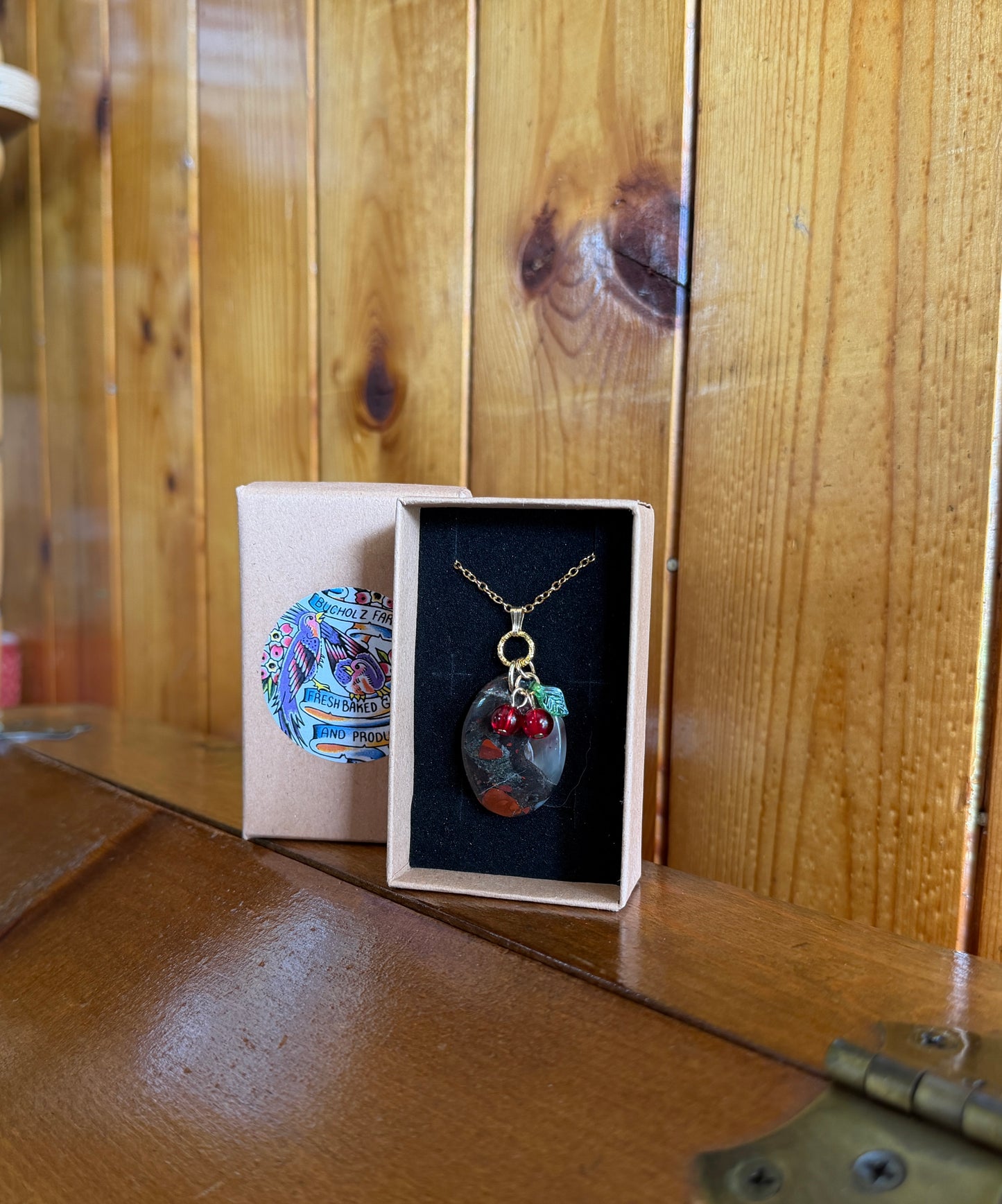 Bloodstone & Cherries Necklace