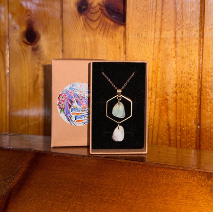 Prehnite & Chevron Amethyst Necklace