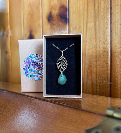 Wyoming Jade & Leaf Necklace