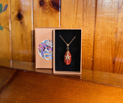 Red Jasper Golden Star Necklace