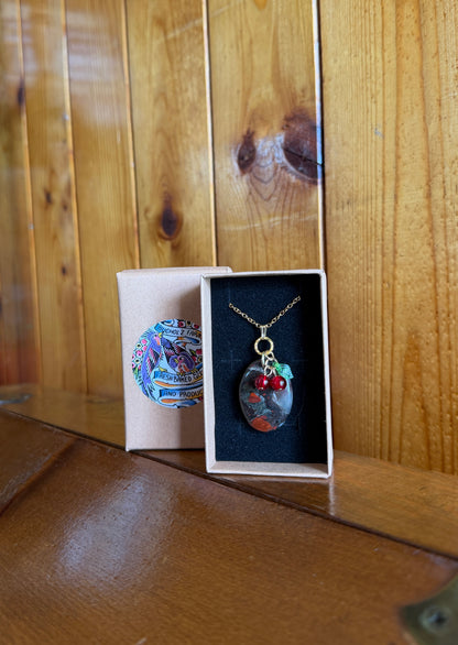 Bloodstone & Cherries Necklace