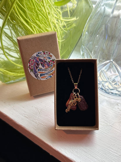 Red Jasper, Revolver & Almadine Garnet Necklace