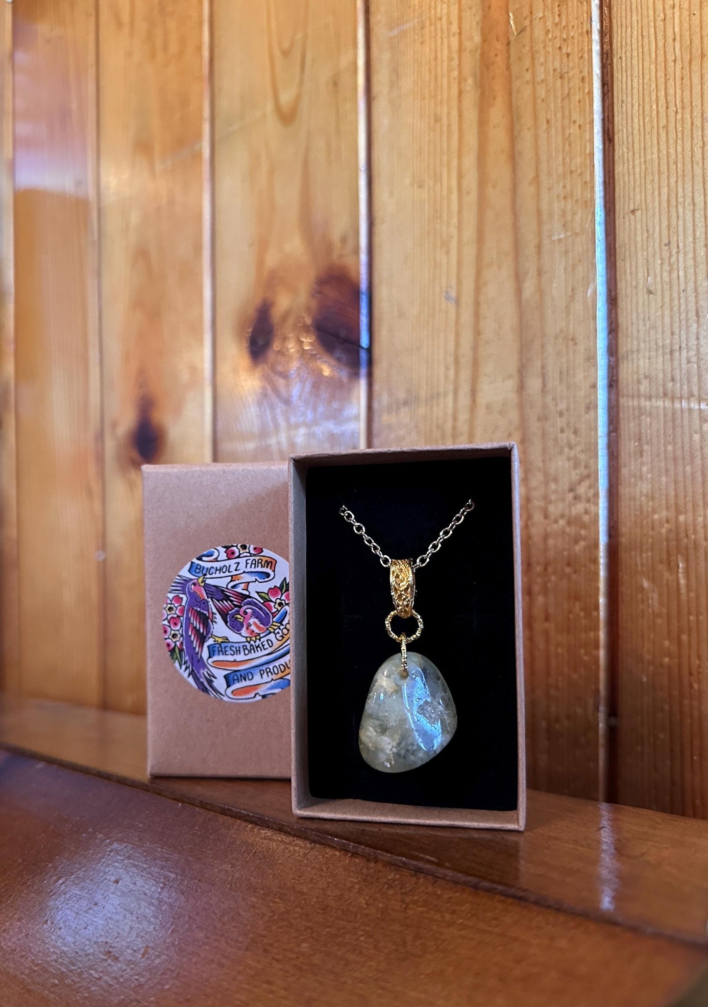 Prehnite Cabochon Healing Necklace