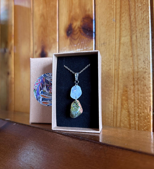 Milky Quartz & Unakite Necklace