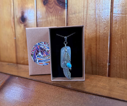 Burmese Jadeite & Feather Necklace