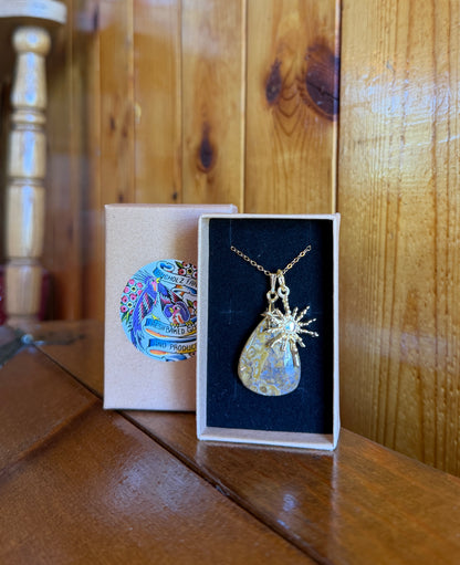 Yellow Ocean Jasper & Celestial Sun Necklace