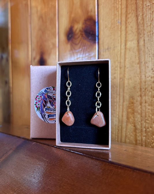 Peach Aventurine Earrings
