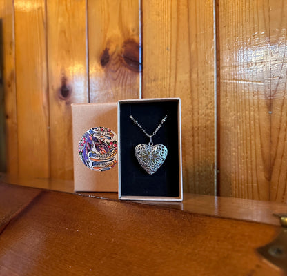 Yellow Aventurine Starburst Heart Locket Necklace