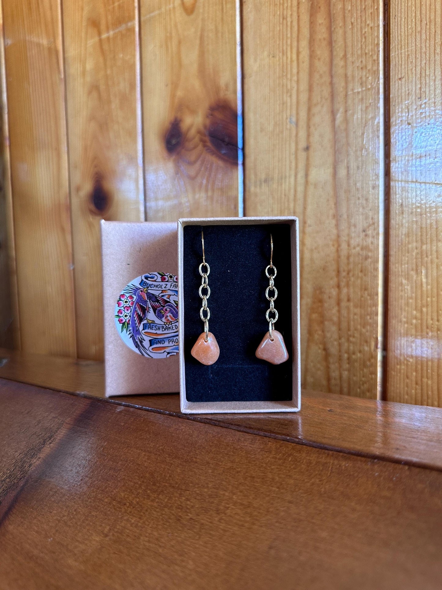 Peach Aventurine Earrings