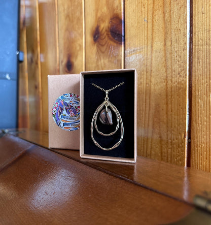 Nguni (Zebra) Jasper Double Teardrop Necklace