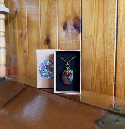 Bloodstone & Cherries Necklace
