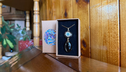 Smoky Quartz & Evil Eye Necklace