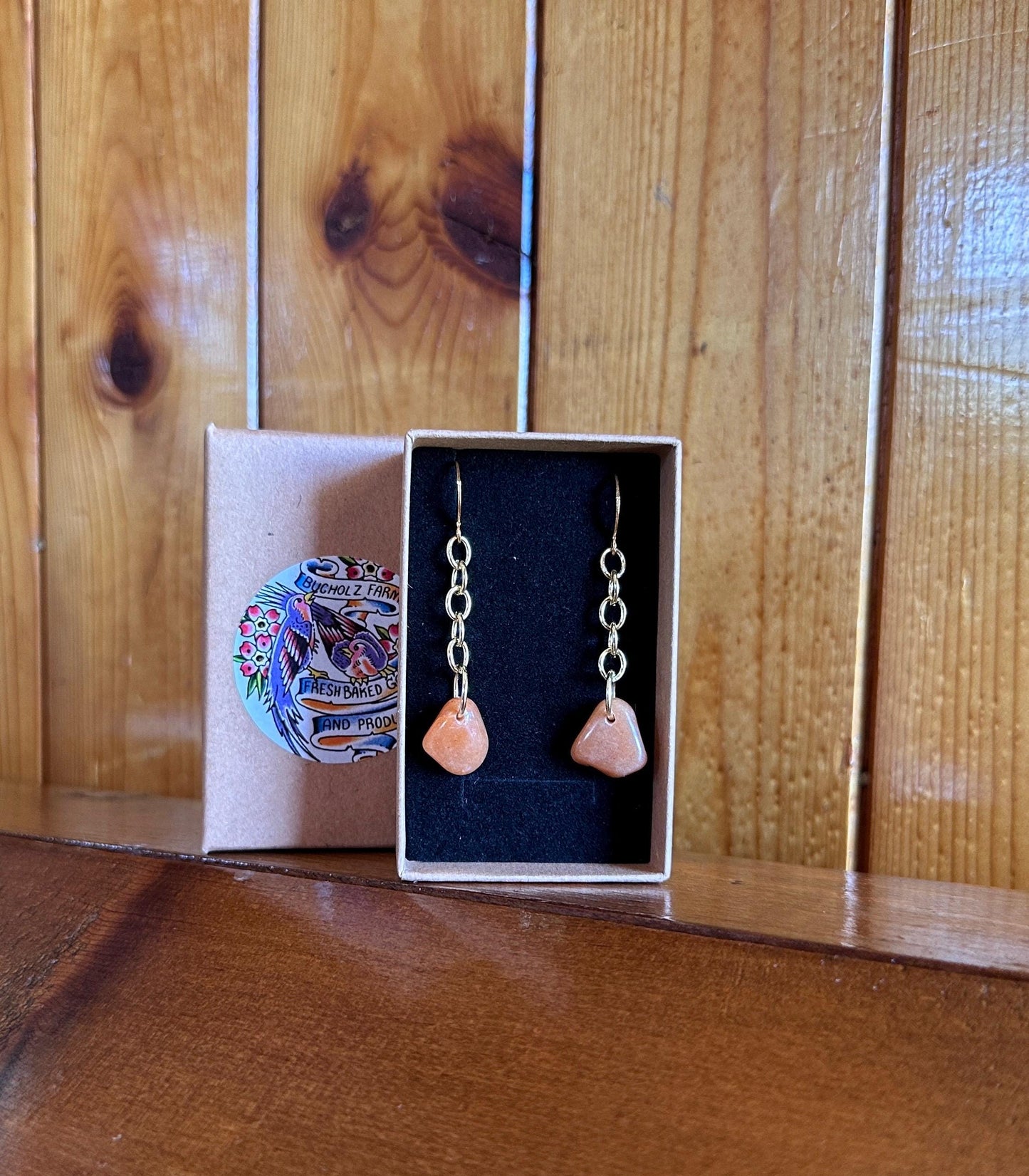 Peach Aventurine Earrings