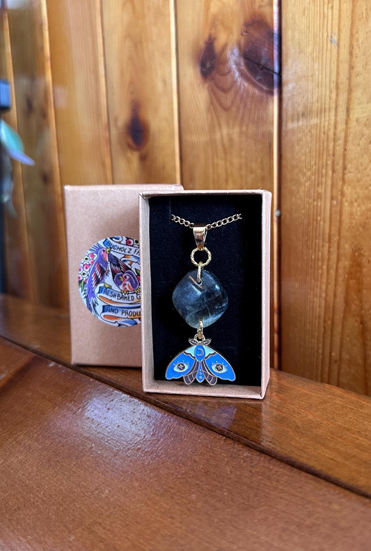 Labradorite & Lunar Moth Transformation Necklace