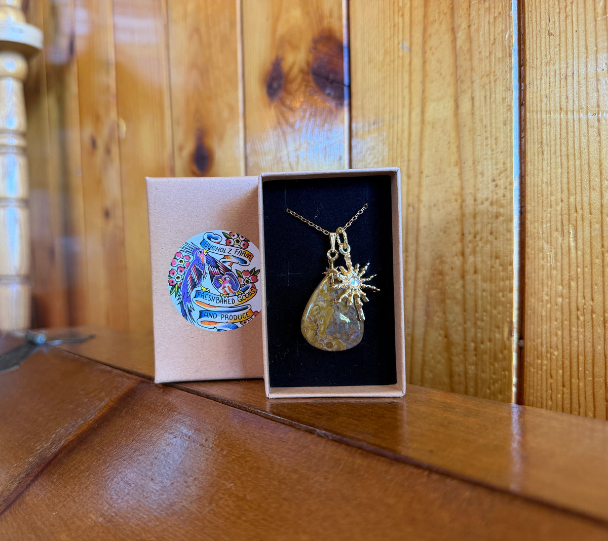 Yellow Ocean Jasper & Celestial Sun Necklace