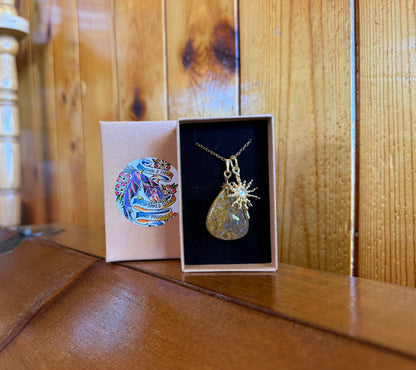 Yellow Ocean Jasper & Celestial Sun Necklace