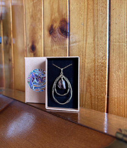 Nguni (Zebra) Jasper Double Teardrop Necklace