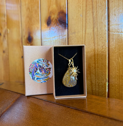Yellow Ocean Jasper & Celestial Sun Necklace