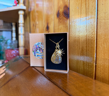 Yellow Ocean Jasper & Celestial Sun Necklace