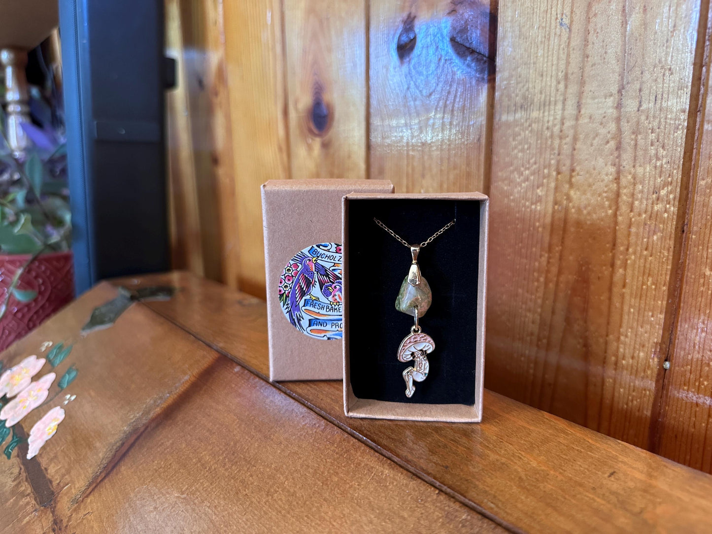 Unakite & Mushroom Woman Necklace