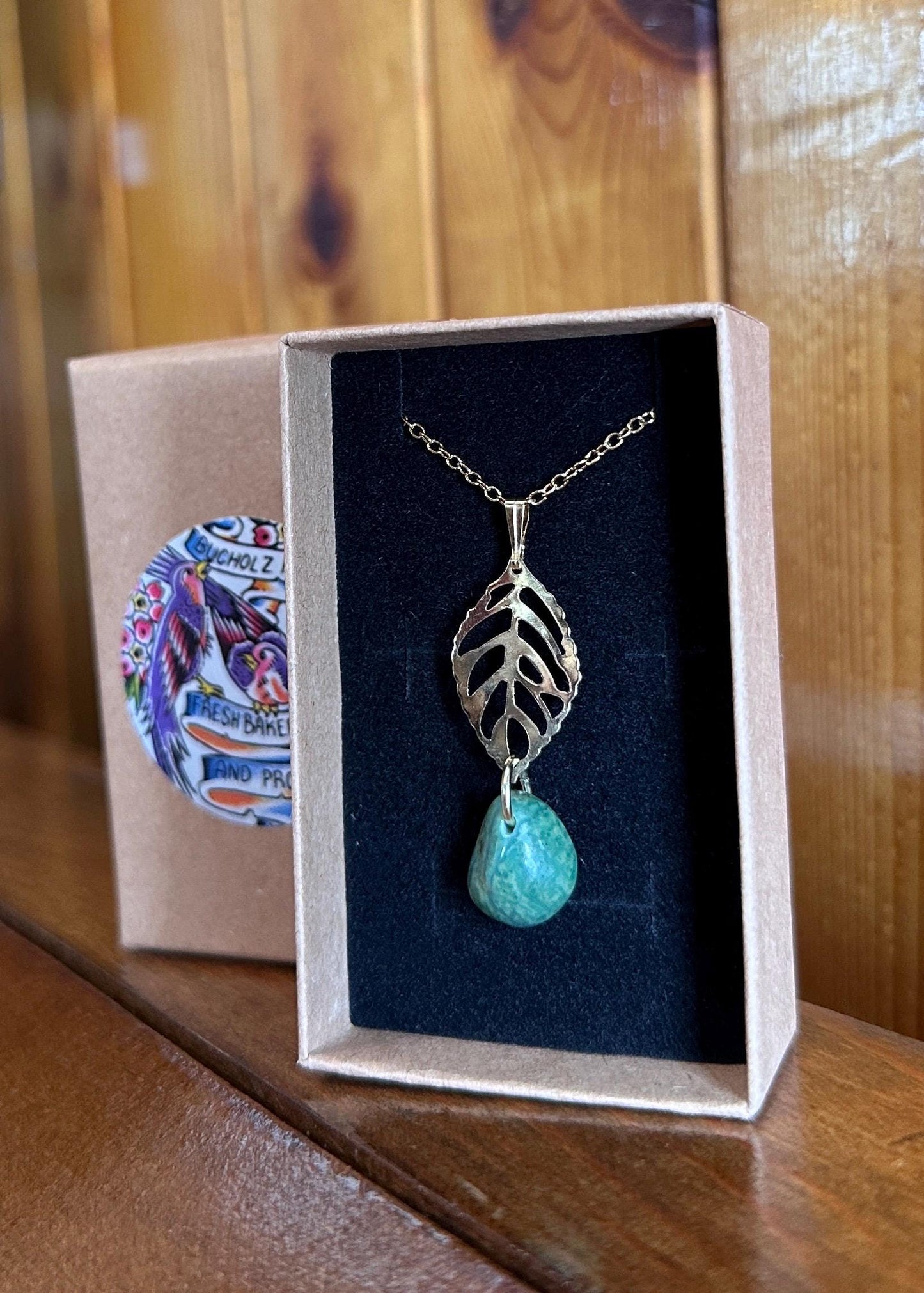 Wyoming Jade & Leaf Necklace