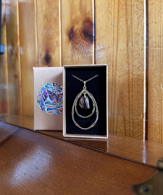 Nguni (Zebra) Jasper Double Teardrop Necklace